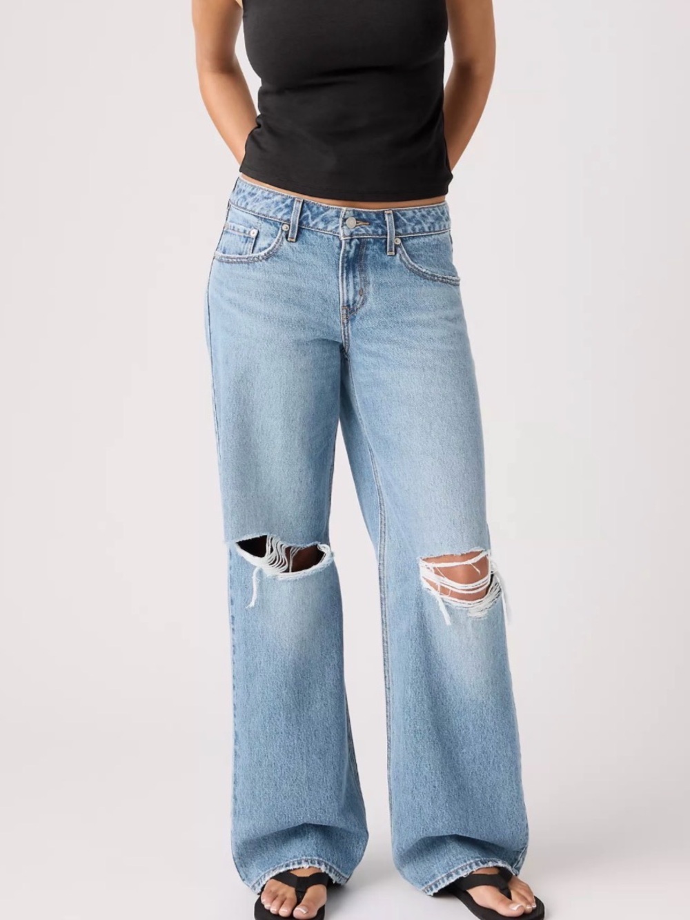 Wide Leg low loose Light Blue Distressed Women’s Levi’s Jeans